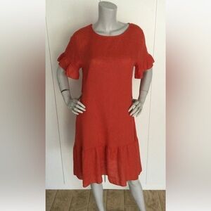 TERZO MILLENNIO 100% Linen Midi Dress Size M